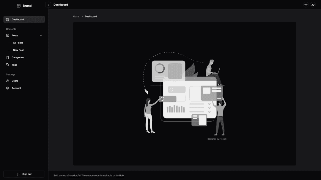 Saleonix dashboard preview (dark)